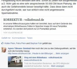 Bildschirmbild meiner Facebook-Posts zum Thema