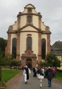 Die Kirche in Himmerod kurz nach dem Konzertmit Orgel und Trompete 2013